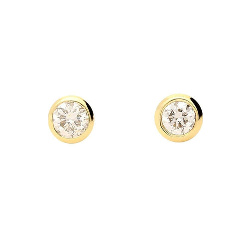 18ct yellow gold rubover 0.20 brilliant cut diamond earrings Earrings Rock Lobster   