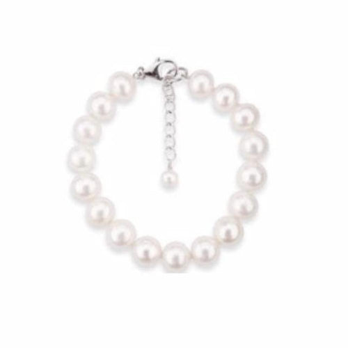 Silver white freshwater pearl bracelet with silver clasp Bracelet Alraune   