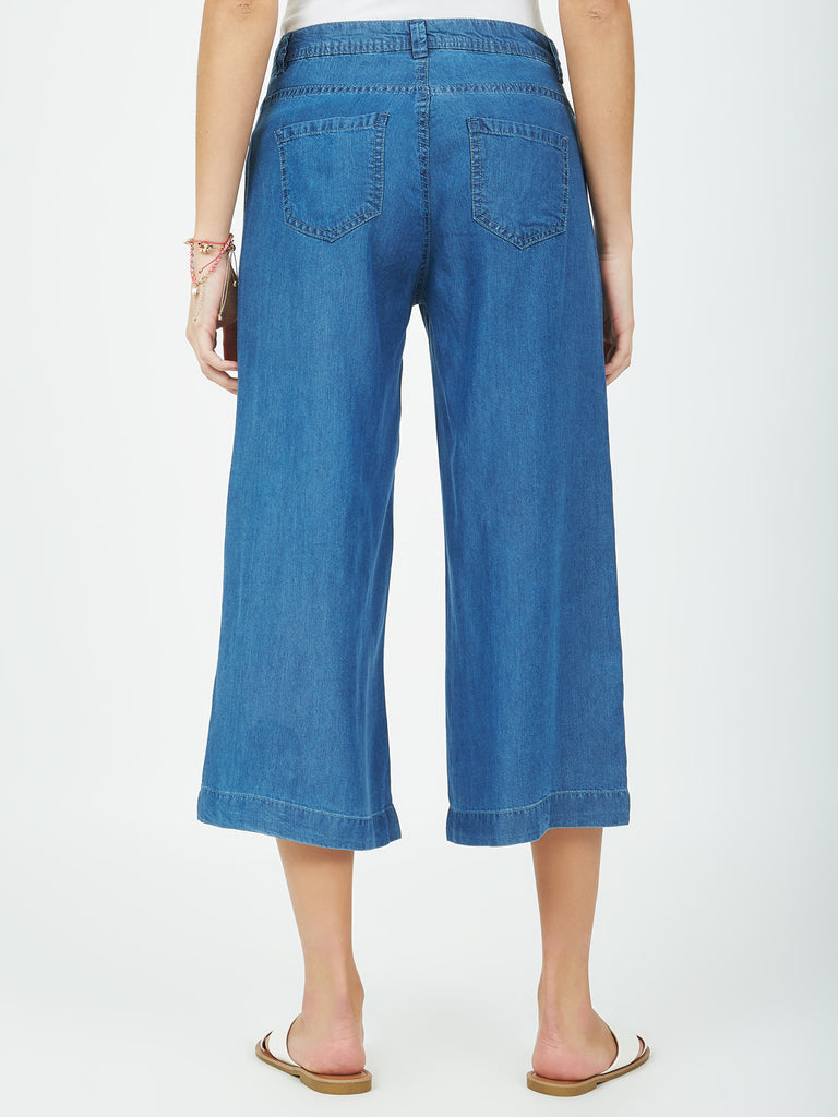 Denim Gaucho Pants