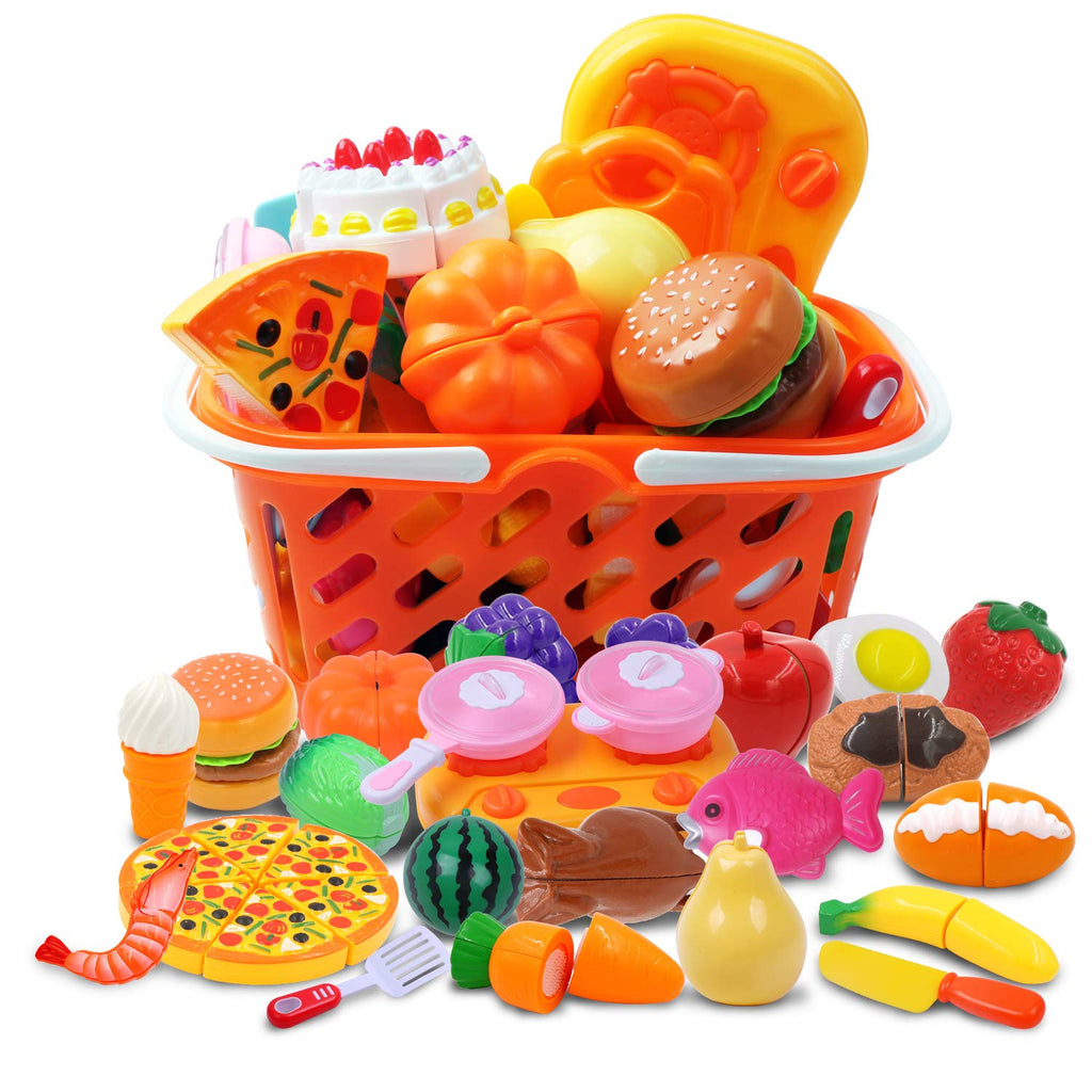 PHILSP Bottiglia di condimento per bambini fingono gioco di ruolo cucina frutta cibo giocattolo in legno taglio set regali bambino colorato 
