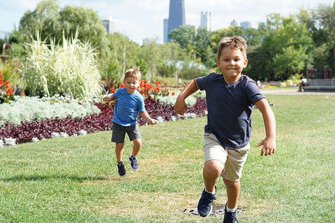 kids running around in a park