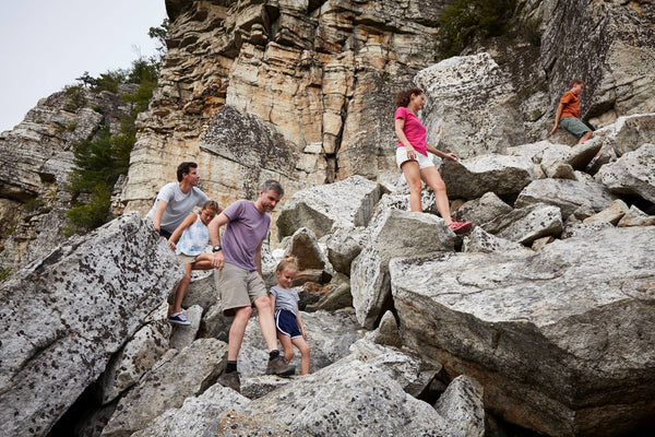 mohonk rock scramble with toucca kids sunglasses