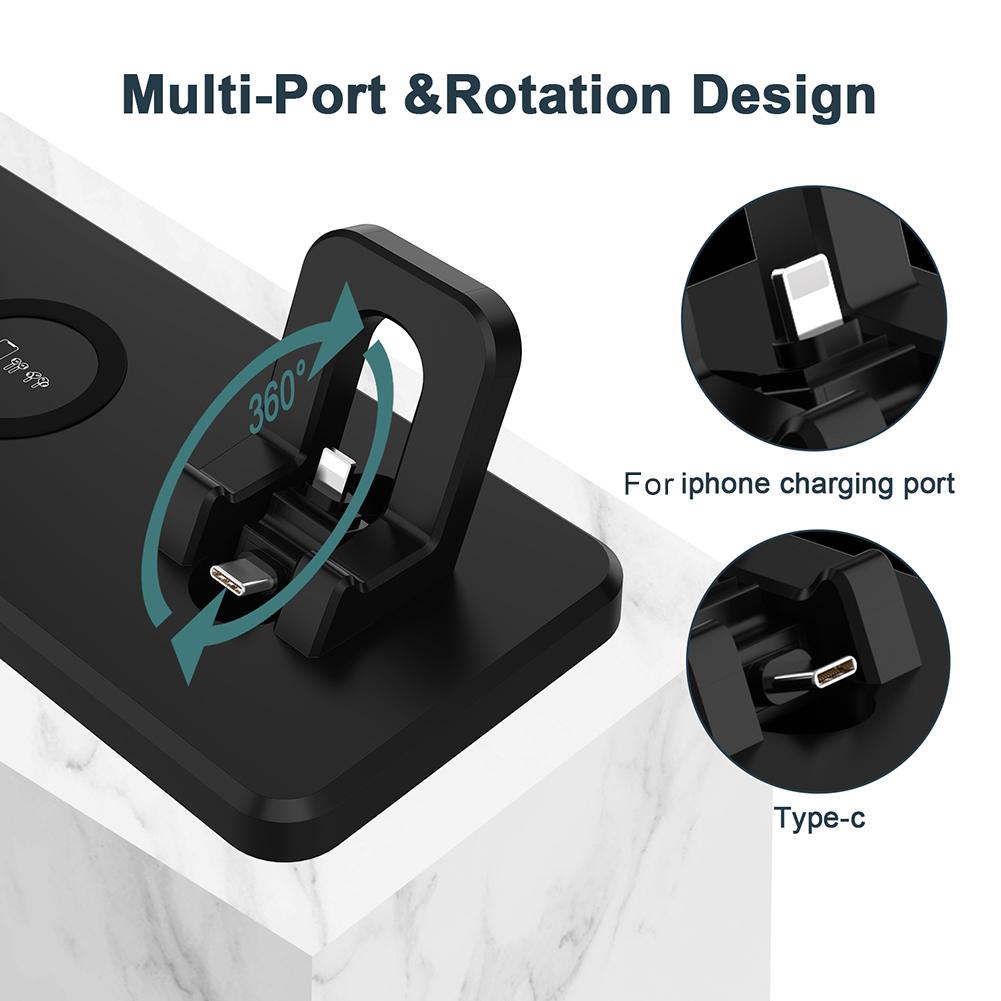 6 in 1 Universal Wireless Charging Station Multi-function Charger 2.0w, 2.5w USB Charging Cable - MASS Wholesalers