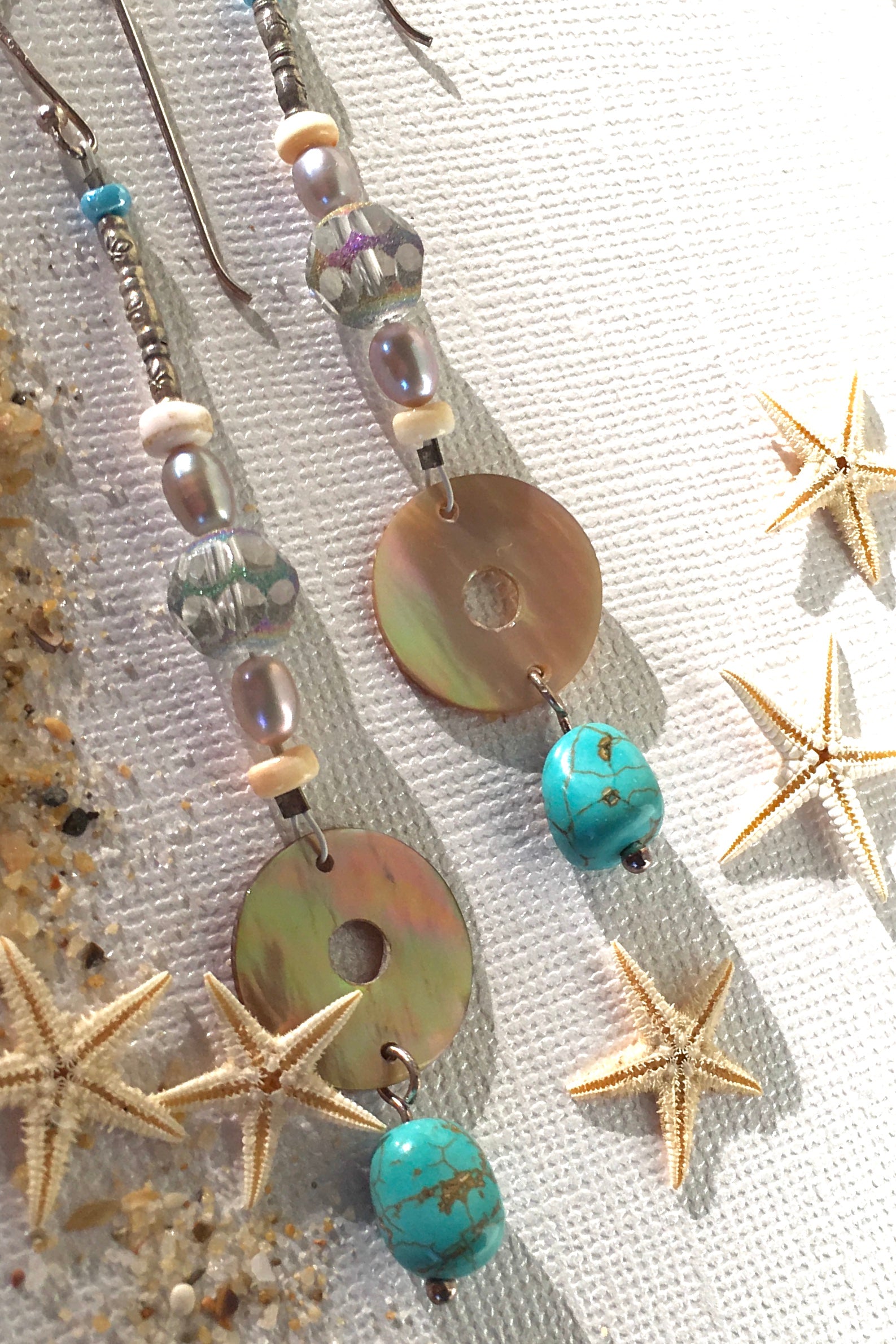 Earrings Tideline Aqua Shell Drop