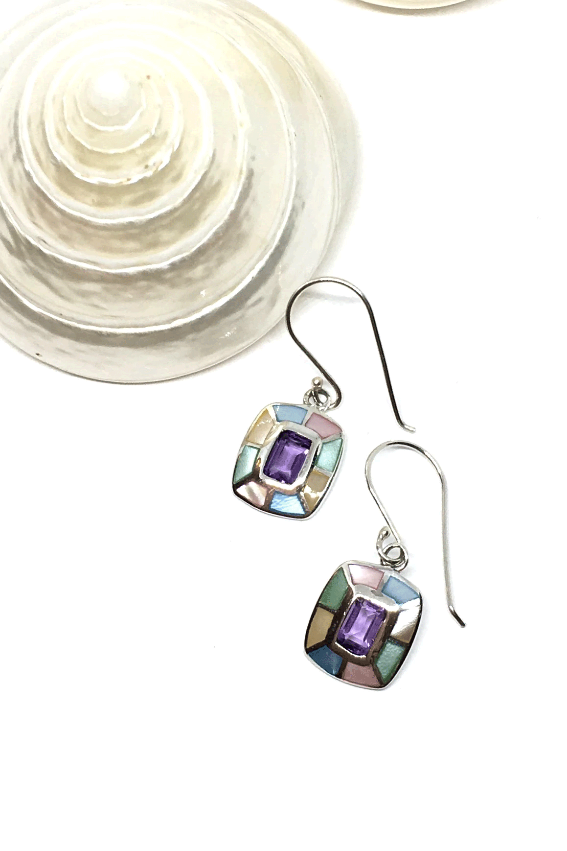 Earrings Cay Inlay Square - Four Variants