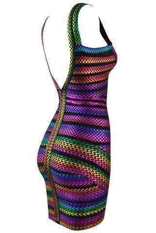 multi color bandage dress