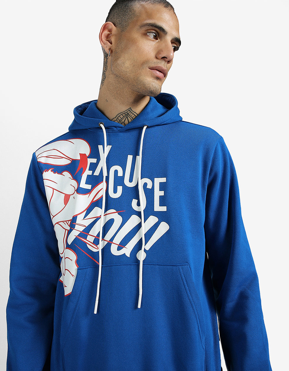 Excuse You: Confident Blue Men's Hoodie Veirdo