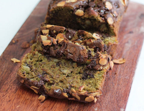 photo of vegan matcha banana bread