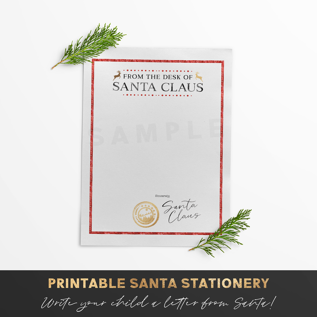 From The Desk Of Santa Claus Stationery Printable Santa