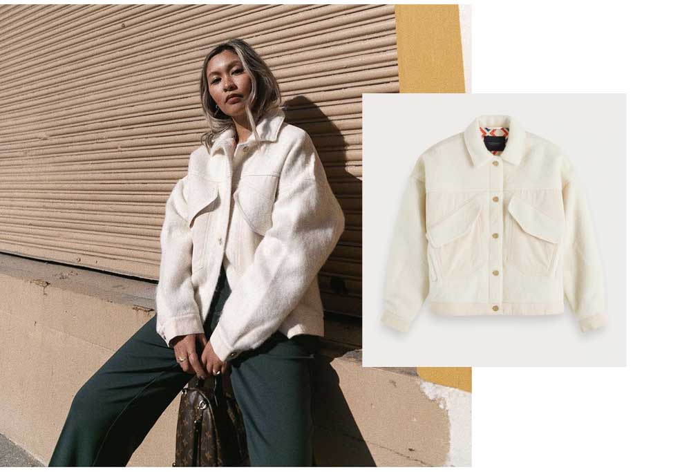 white wool jacket