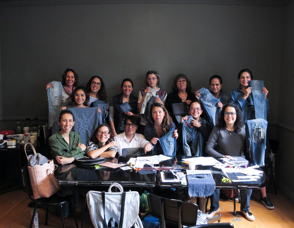 group picture of sashiko workshop