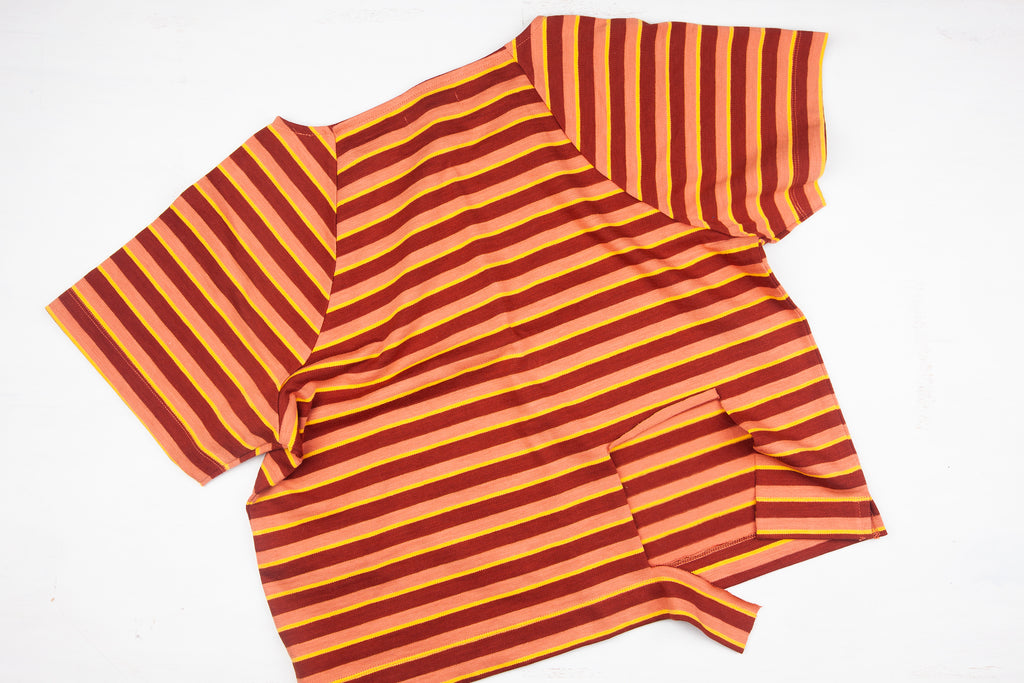 stripe cotton shirt with large hole