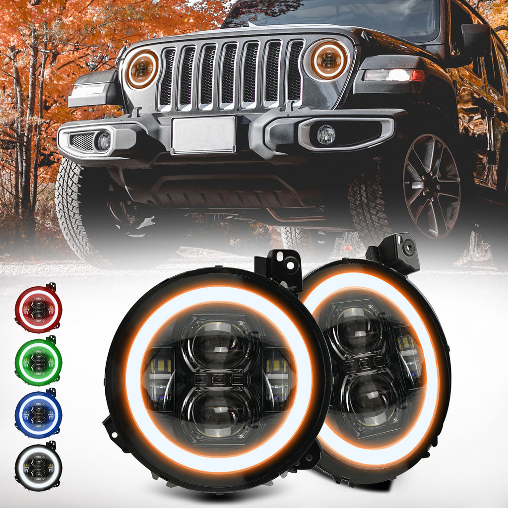 7"Inch  LED 60W Headlights with DRL+4"Fog Lights Fit Jeep Wrangler（4pcs）