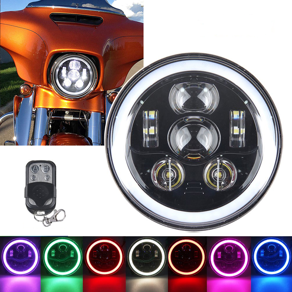 7/" LED Projector Headlight Passing Lights For Harley Davidson Touring Road King