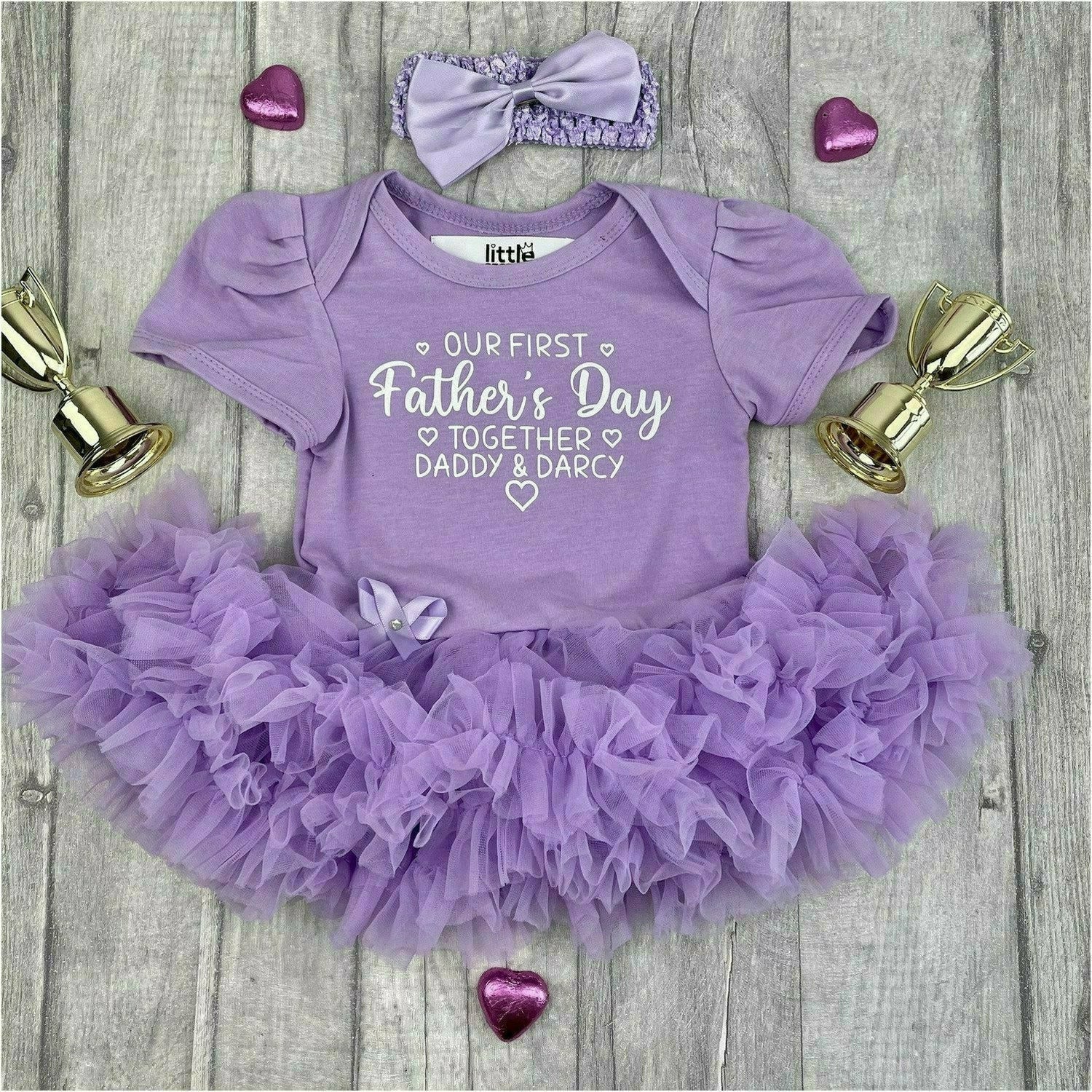 Personalised Our First Fathers Day Tutu Set Outfit My First Fathers Day Cute 