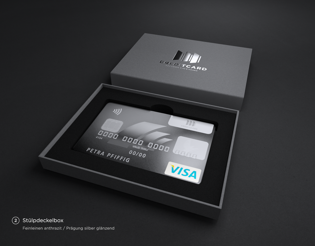 Kreditkartenverpackung Gutscheinverpackung hochwertig cardstock Gmbh