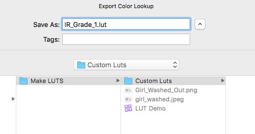 Saving a LUT from Photoshop for Final Cut Pro X
