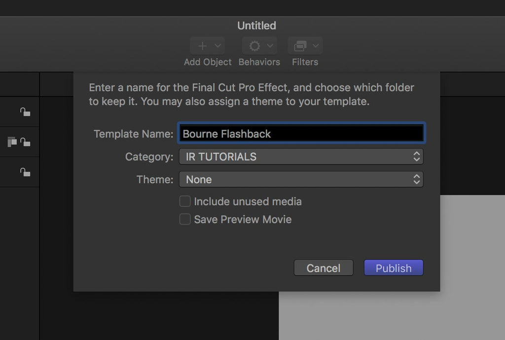 Publish effect plugin Bourne Flashback Effect for Final Cut Pro X FCPX