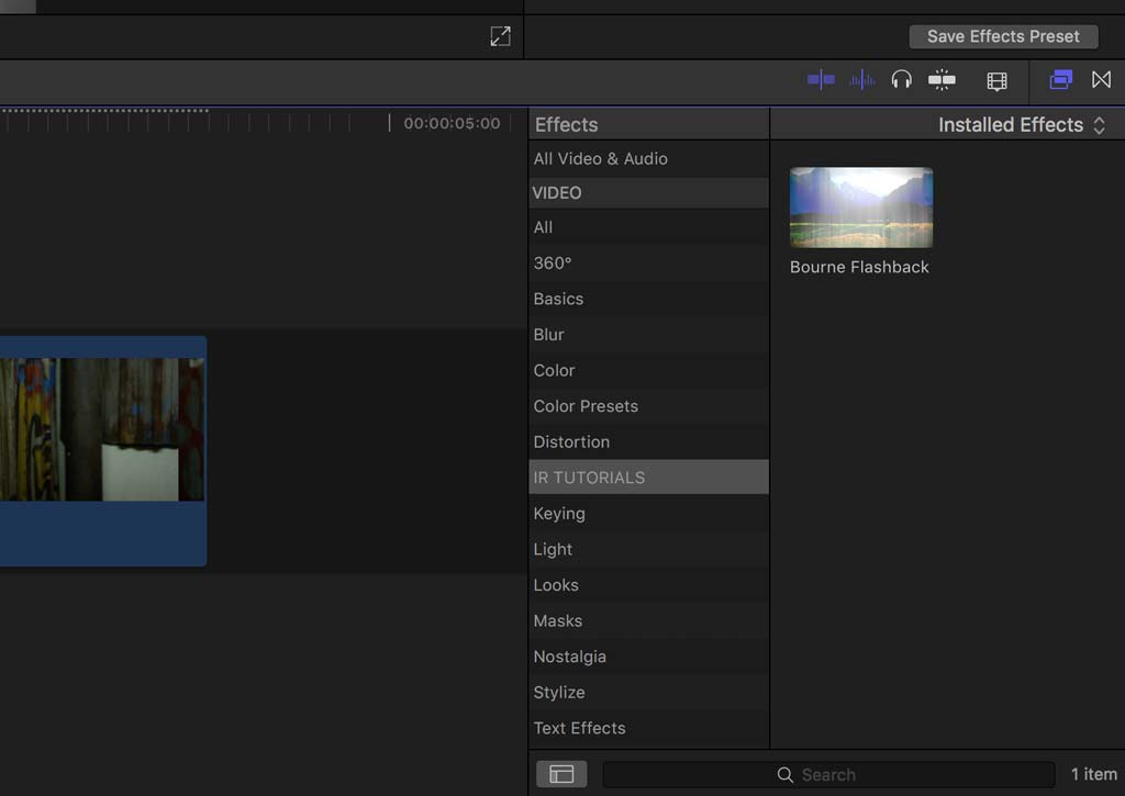 Bourne Flashback FCPX plugin Effect