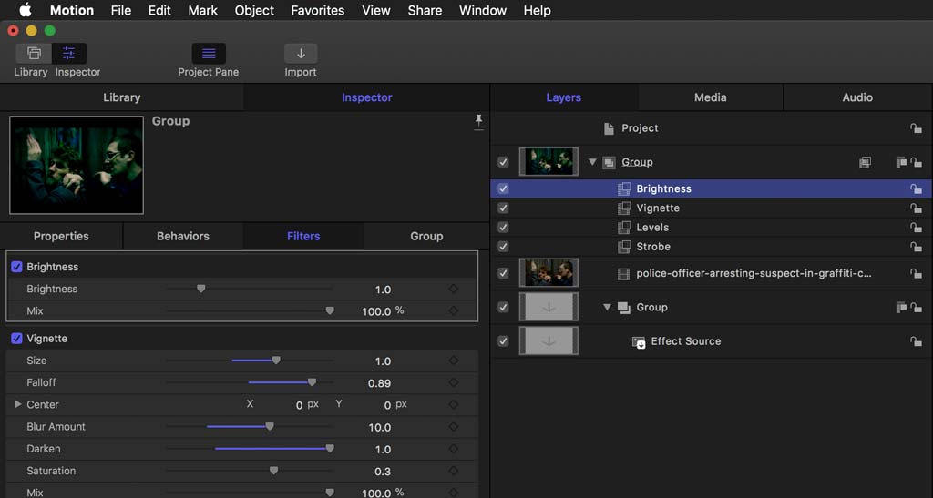 Brightness filter in motion building a plugin for FCPX