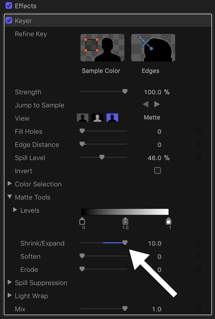 Shrink-Expand control in Final Cut Pro X