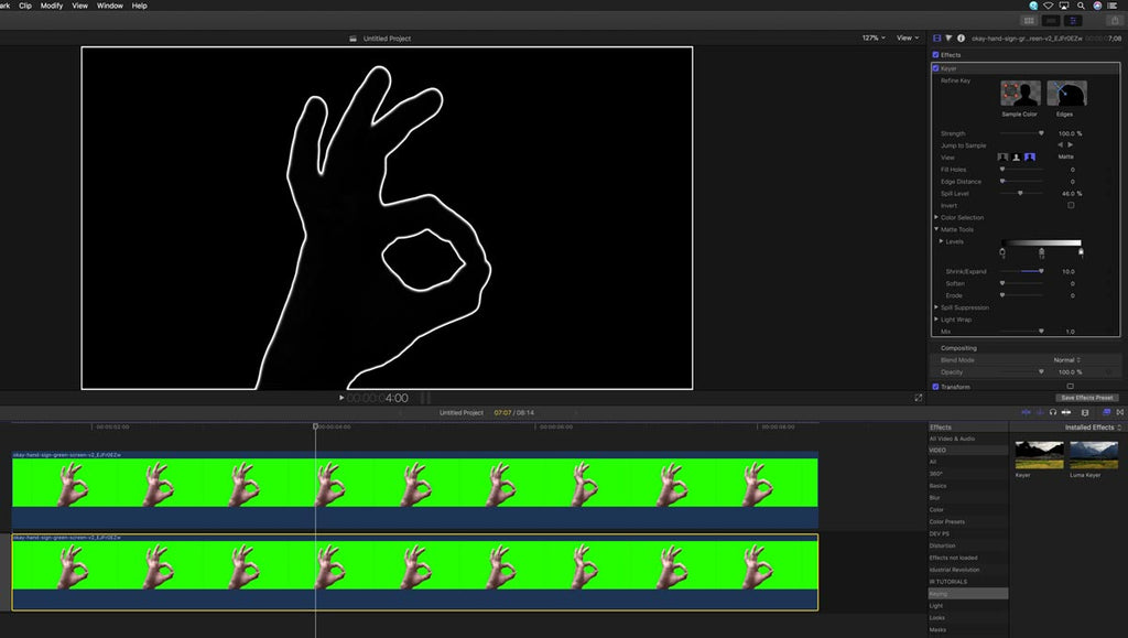 Making an outline border in Final Cut pro X