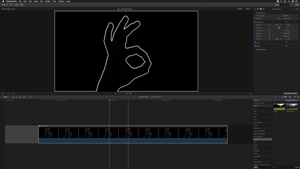 Compound Clip of keying in Stacy's Mom tutorial for Final Cut Pro X