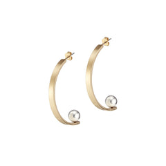 Jenny Bird Vela Half Hoop Earrings in Gold and Rhodium Plated