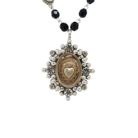 VSA virgin saints and angels magdalena necklace jet black crystals and silver 