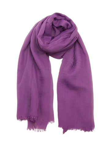 Blue Pacific Silk and Linen Purple Scarf