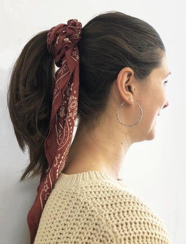 Chan luu cowhide red paisley scrunchie neckercheif scarf