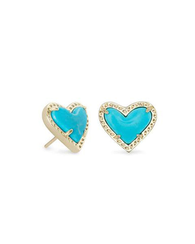 Kendra scott ari heart stud earrings petite turquoise