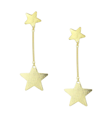 Sheila Fajl Vela Statement Dangle Star Earrings in Gold Plated
