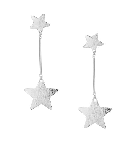 Sheila Fajl Vela Statement Dangle Star Earrings in Silver Plated