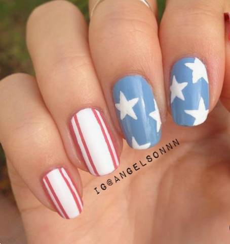 Red White and Blue Nails for the Fourth of July