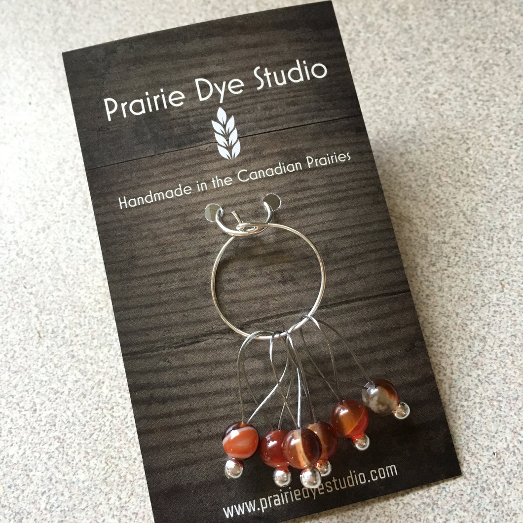 MEDIUM Agate Snagless Stitch Markers - Set of 6