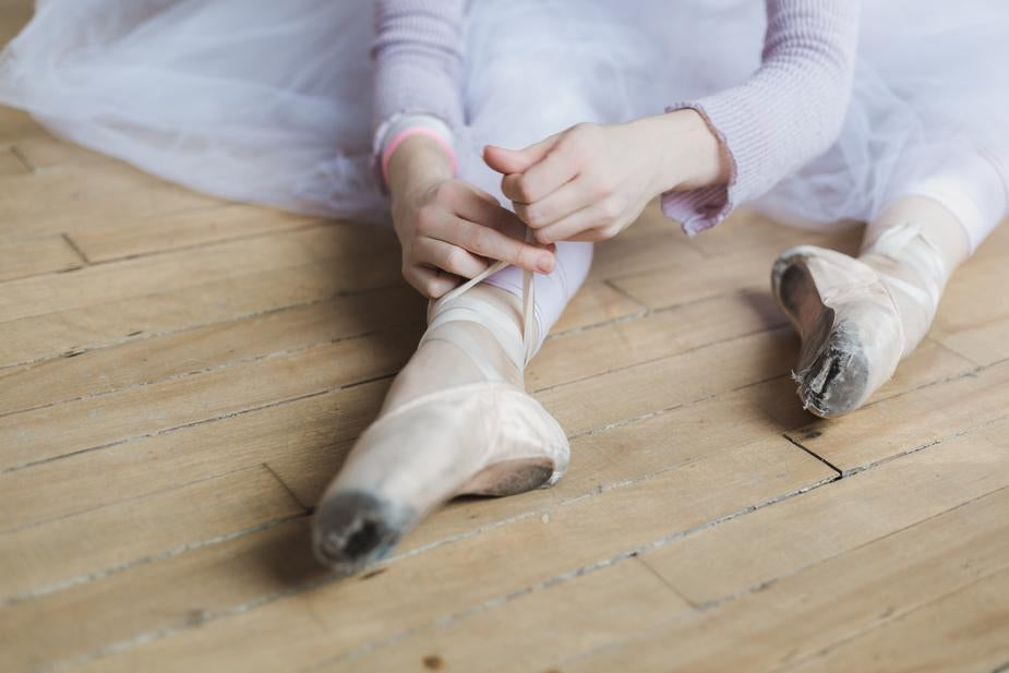 tied ballet slippers in sock club