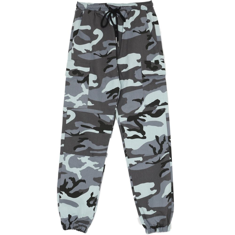 blue camouflage trousers