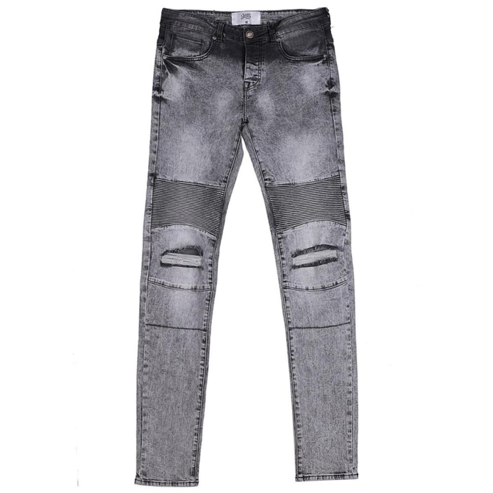 faded destroyed biker jeans grey – B2C 
