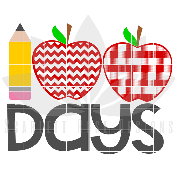 100th Day Of School Svg Dxf 100 Days Cut File Scarlett Rose Designs