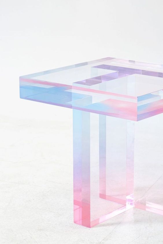 opalescent acrylic resin table