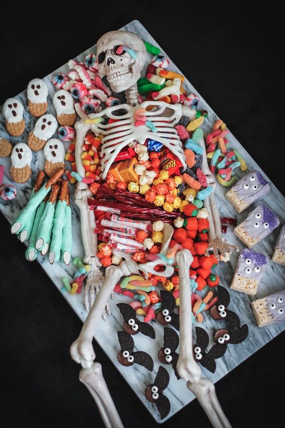 candy skeleton halloween party decorations