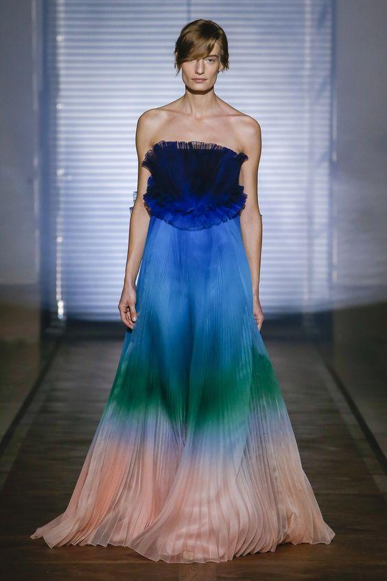 Givenchy spring 18 couture ombre strapless dress