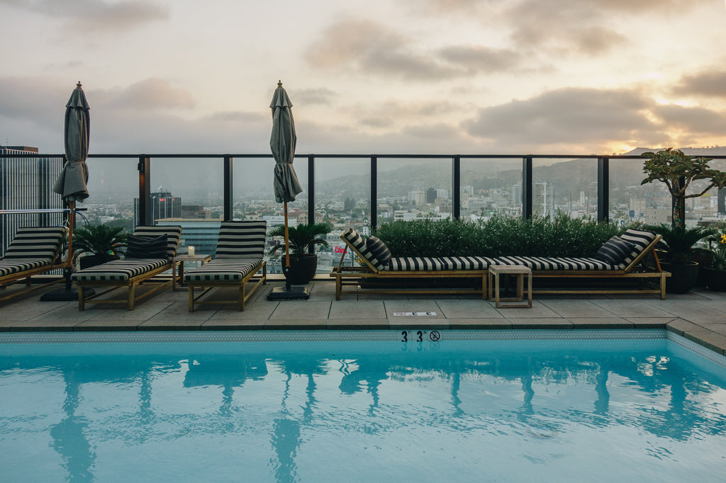 rooftop pool at sunset filifera hollywood