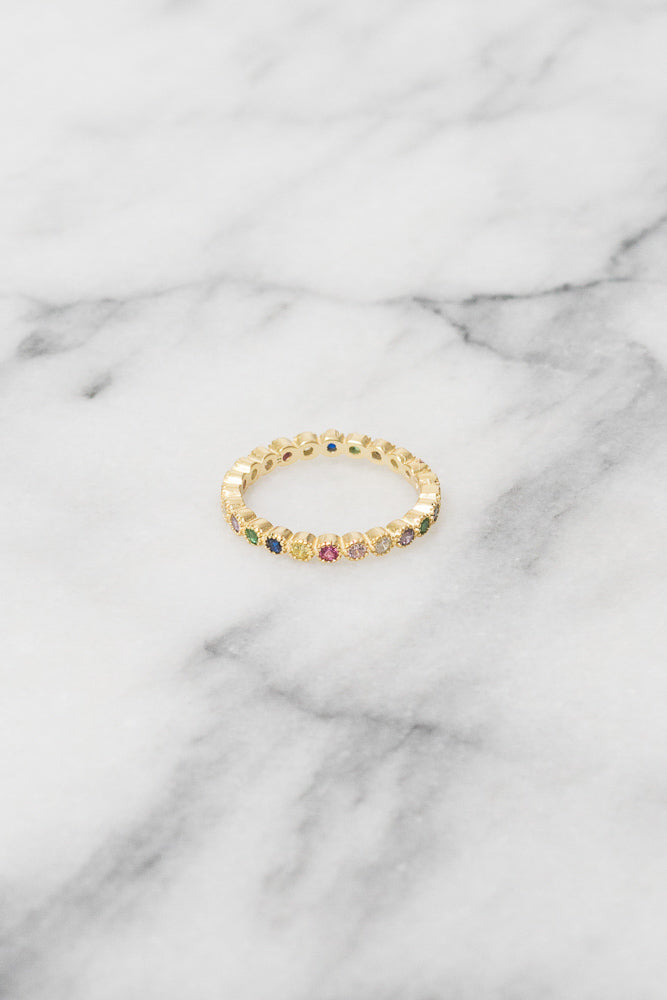 rainbow eternity band ring