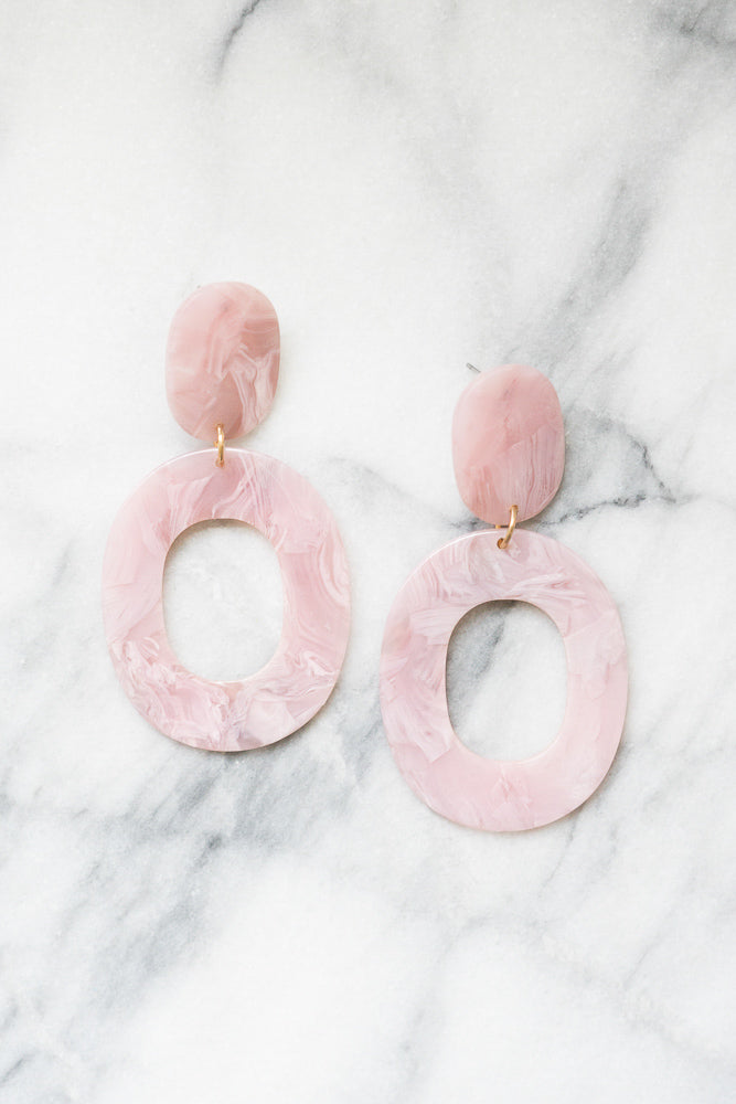 pink marble acrylic retro vintage style larrimore earrings janna conner