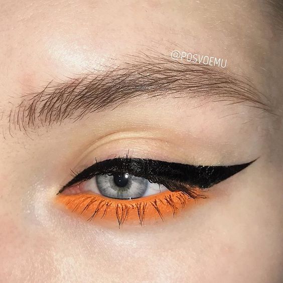 orange and black halloween eye liner