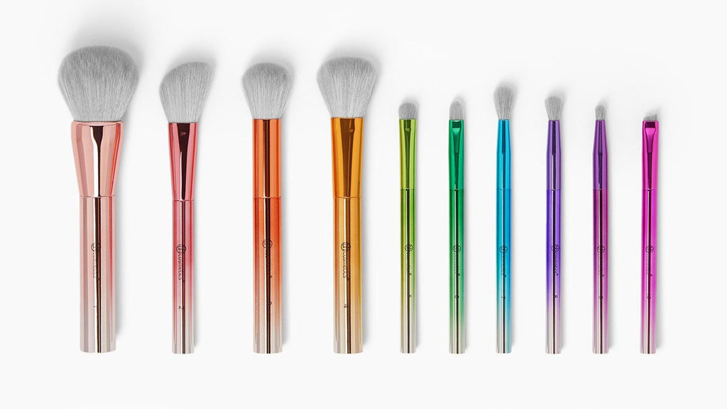 rainbow makeup brushes