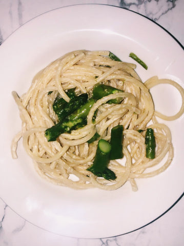 Lemon Cream Pasta with Asparagus