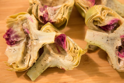 Roman artichokes before frying